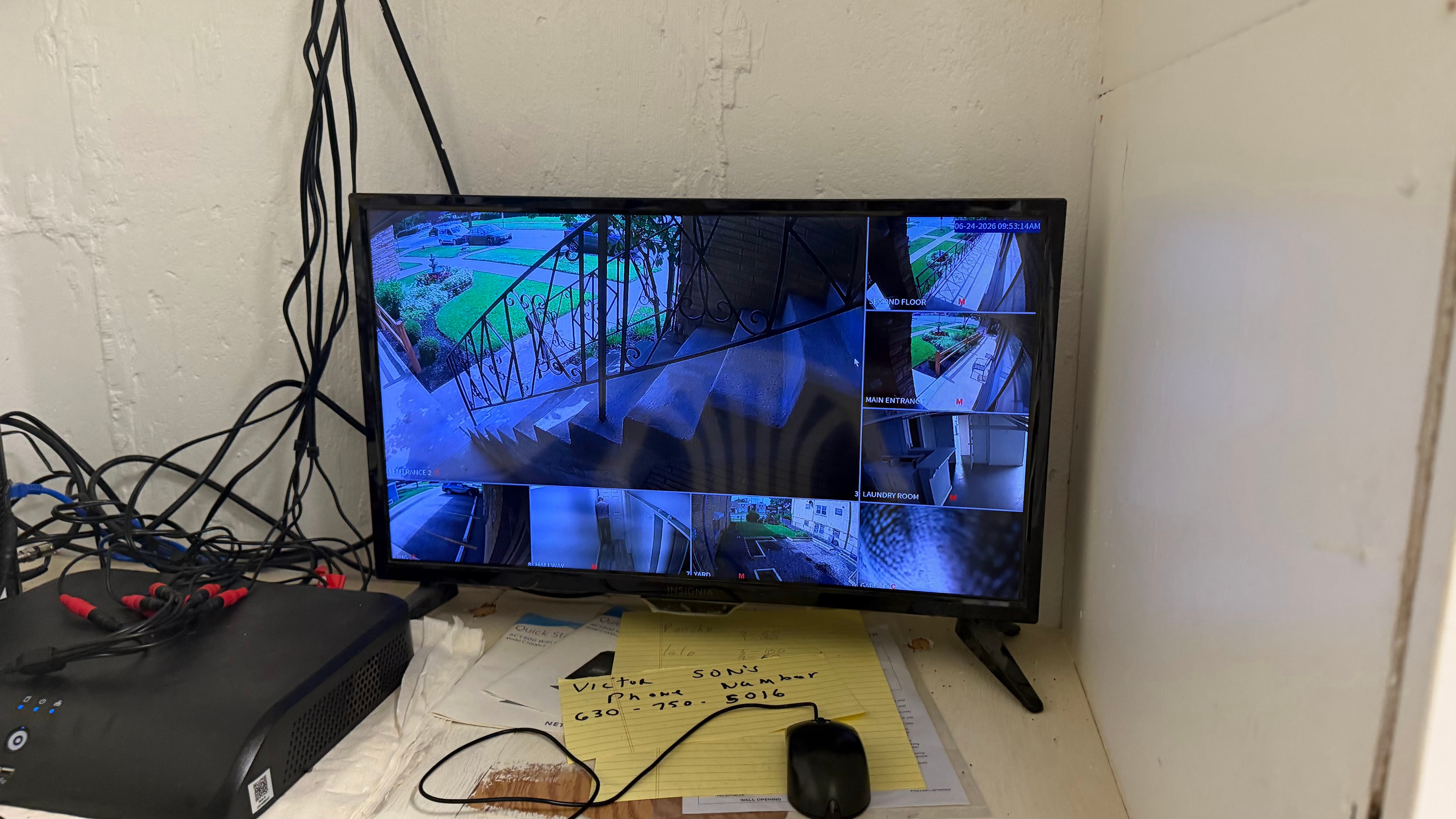 Commercial security camera installation at retail store